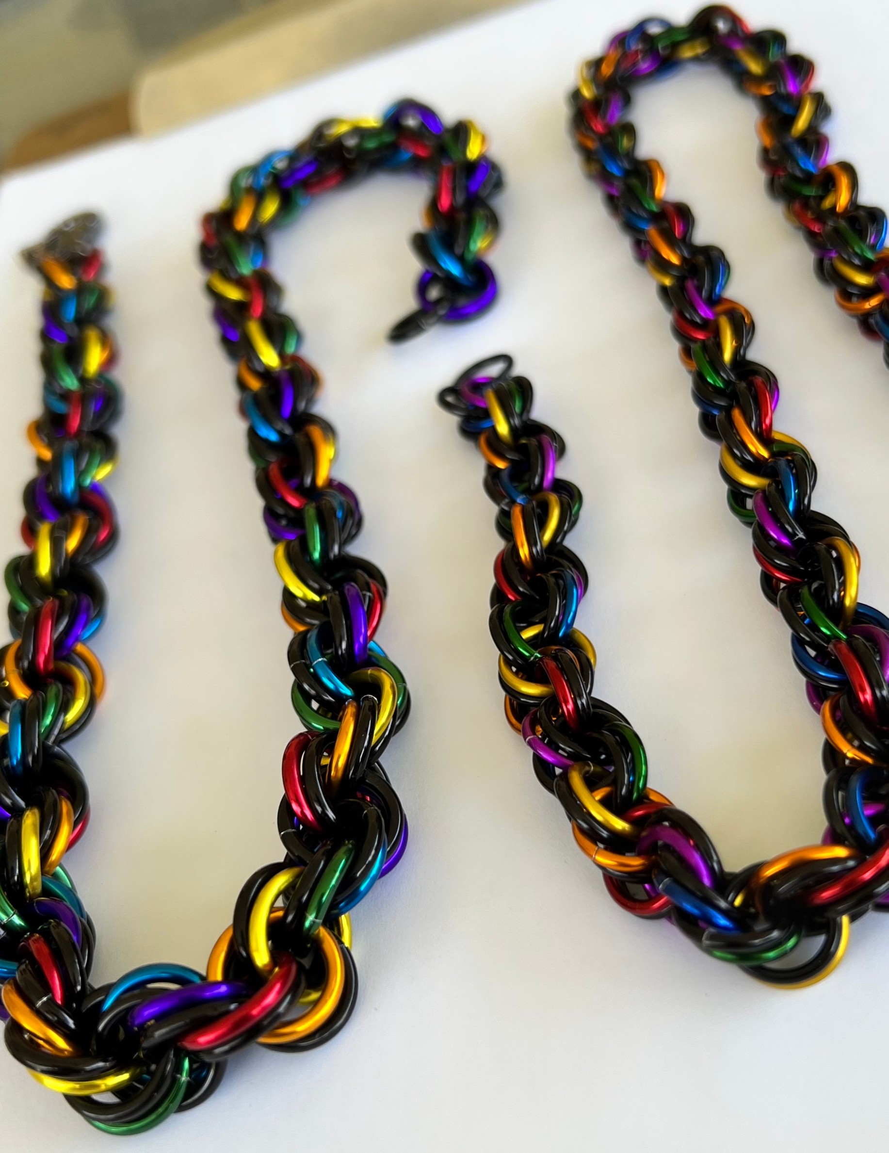 Dark Rainbow Rope Necklaces